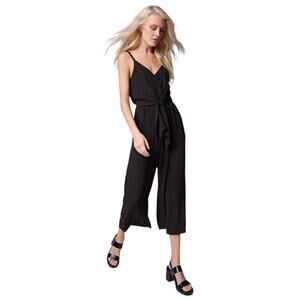 Simply Vera Vera Wang Tie Front Black Linen Blend Jumpsuit NWT Size XL Petite
